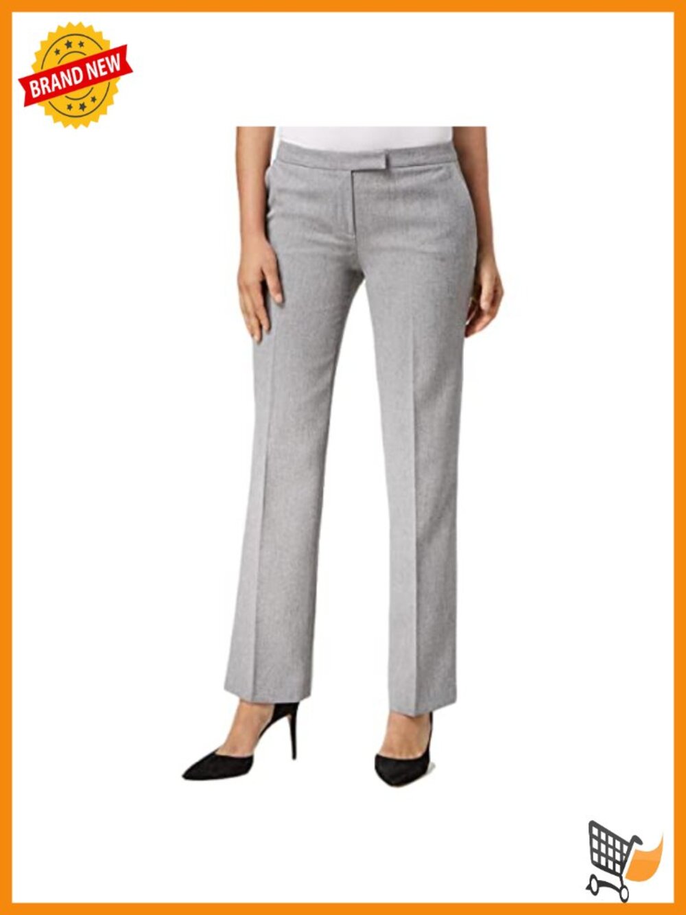 Tab Front Straight Leg Dress Pants Zip Closure Mid Rise Dry Clean
